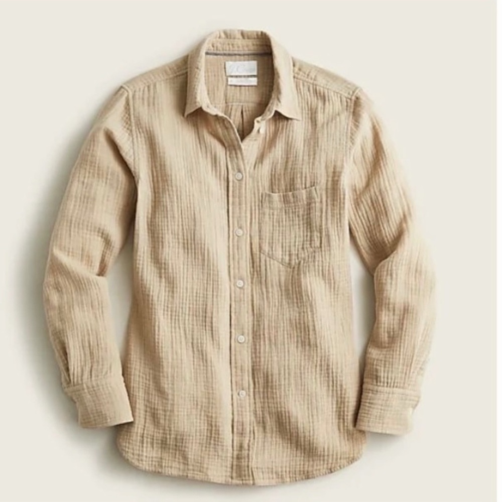 J. Crew Classic Fit Cozy Gauze Shirt in Beechwood